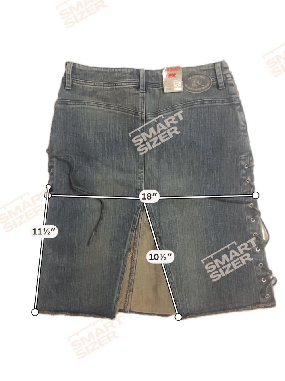 Parasuco NWT Denim Mini Skirt Corset Lace-Up Sides Sz 8 - Picture 14 of 14